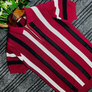 zipper polo marun